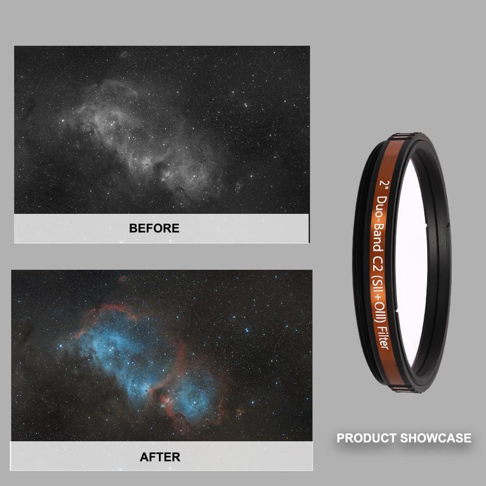 Askar Askar Colour Magic C2 Duo-Band Filter S-II O-III,2 Inch Narrowband Nebula Filter Astrophotography Astronomy Filters for One-Shot Color Cameras,Increase Contrast and Reduce Light Pollution