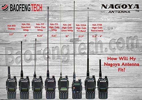 BTECH Authentic Genuine Nagoya NA-320A Triband HT Antenna 2M-1.25M-70CM (144-220-440Mhz) Antenna SMA-Female for BTECH and BaoFeng Radios