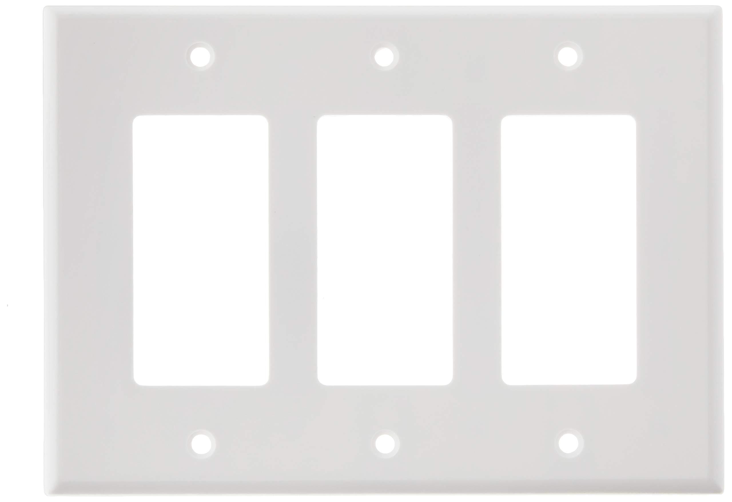 Leviton Leviton 80611-W 3-Gang Decora/GFCI Device Wallplate, White