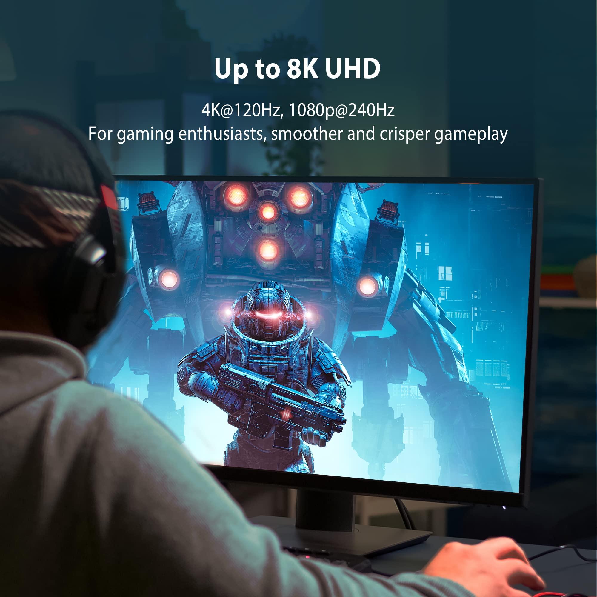 j5create j5create VESA Certified 8K DisplayPort Cable, Supports DP 1.4, 4K@120Hz, 8K@60Hz, HDR for Gaming Monitor, TV, PC, Laptop - 6.6ft (JDC43)