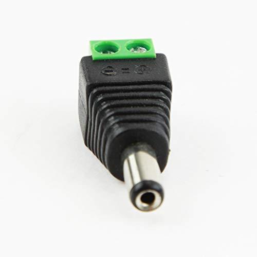 InstallerCCTV InstallerCCTV Male 5.5mm x 2.1mm Power Barrel Connectors for CCTV Security Camera System, Pack of 10