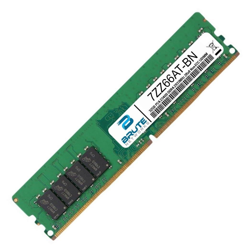 Brute Networks Brute Networks 7ZZ66AT-BN - 16GB PC4-23400 DDR4-2933Mhz 2Rx8 Non-ECC UDIMM (Compatible with OEM PN# 7ZZ66AT)