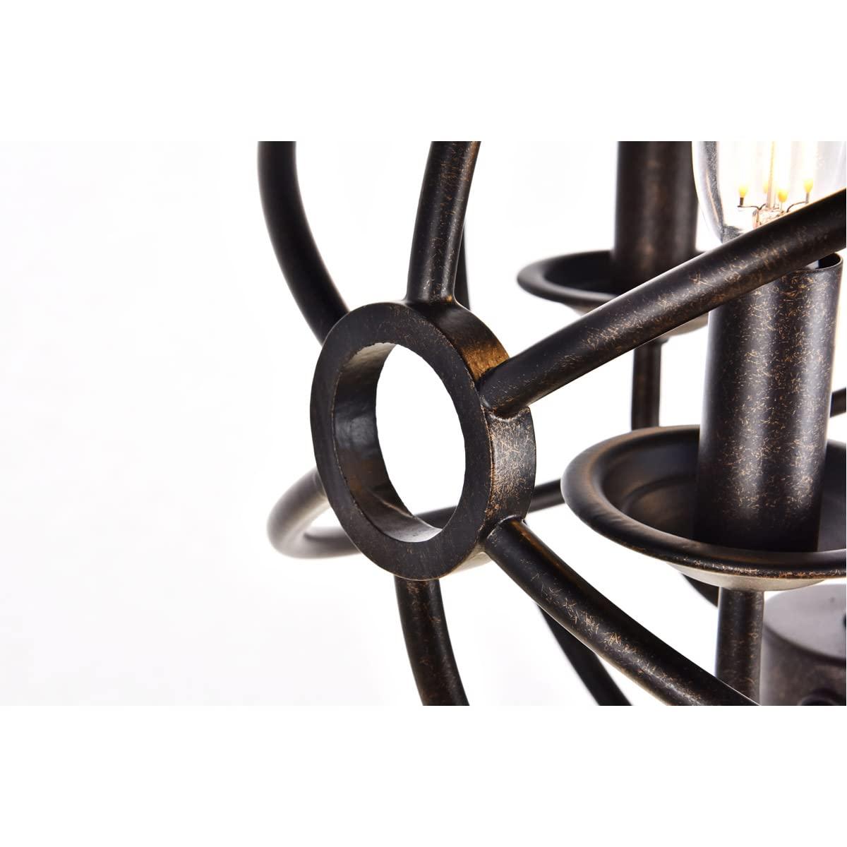 Elegant Lighting Elegant Lighting Octavia Collection 3 Light Pendant Lamp in Dark Brown Finish - 14\" D x 15\" H