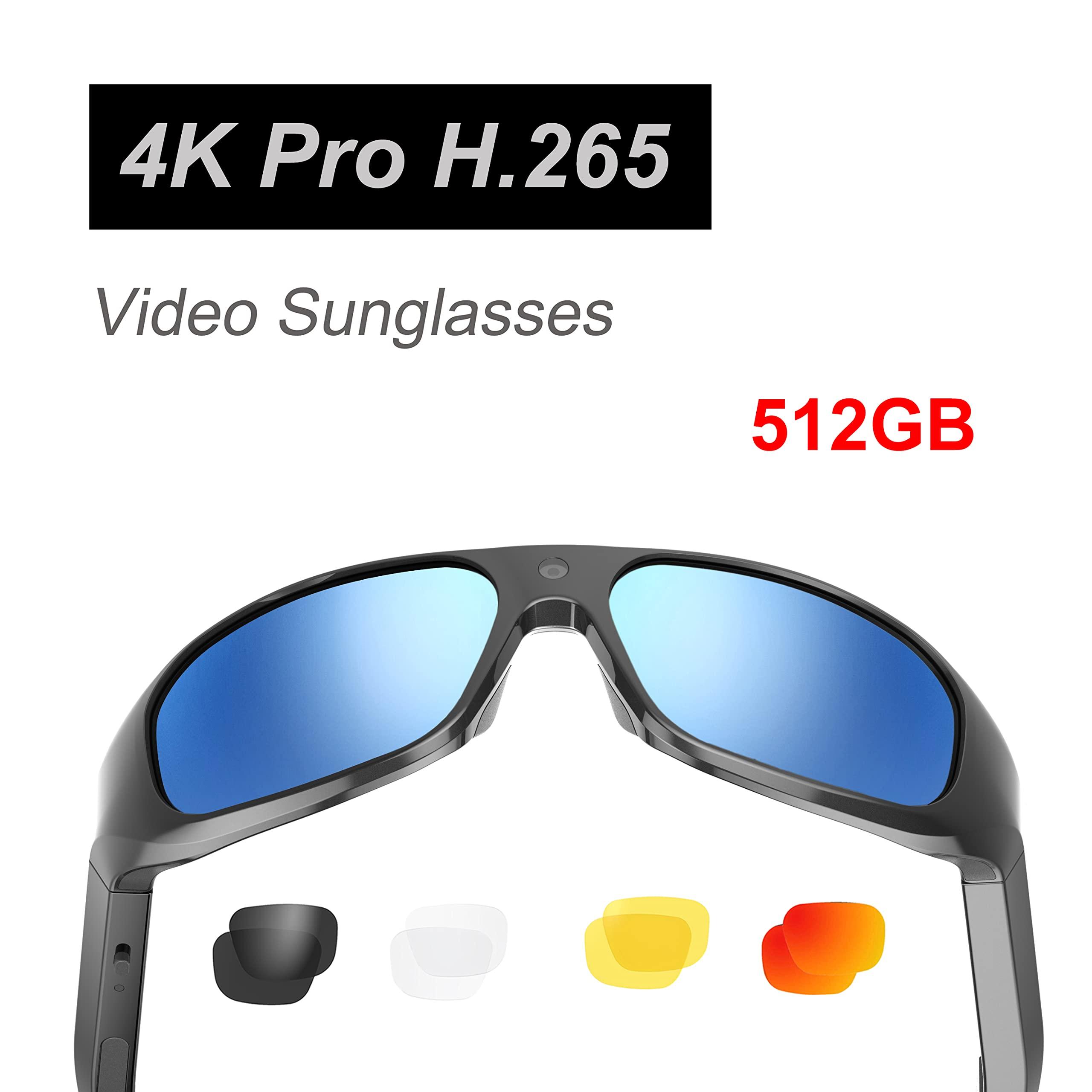 OhO sunshine OhO Camera Glasses,4K Pro 24M Resolution H.265 Smart Glasses with Built-in 512GB Memory,UV400 Sunglasses for Outdoor Sport