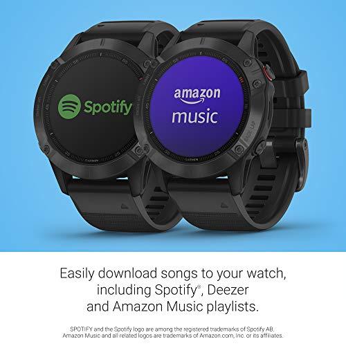 Garmin Garmin 010-02158-01 fenix 6 Pro, Premium Multisport GPS Watch, Features Mapping, Music, Grade-Adjusted Pace Guidance and Pulse Ox Sensors, Black