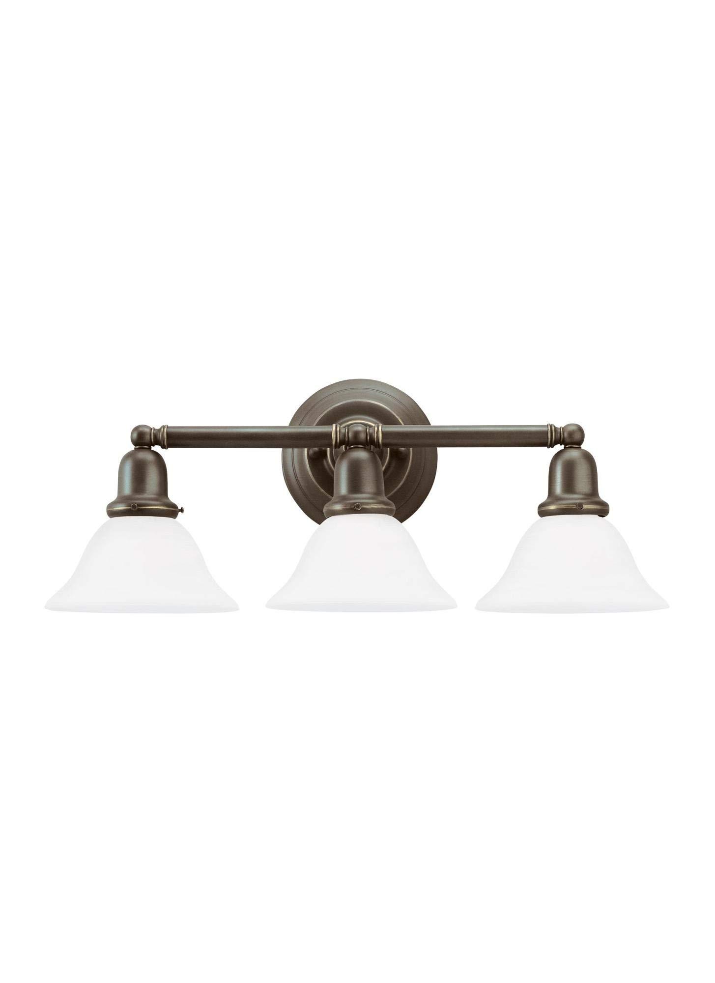 Sea Gull Lighting Generation Lighting 44062EN3-782 Transitional Three Light Wall/Bath from Seagull - Sussex Collection in Bronze/Dark Finish,