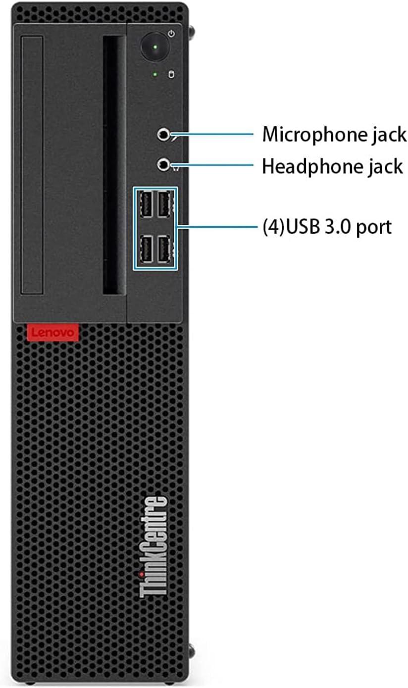 Lenovo Lenovo ThinkCentre M920S SFF Desktop Computer, Intel Core i7-8700 3.2GHz Up to 4.6GHz, 32GB DDR4, 1TB SSD, Keyboard&Mouse, VGA, DisplayPort, HDMI, USB Type-C, Windows 11 Pro (Renewed), Black