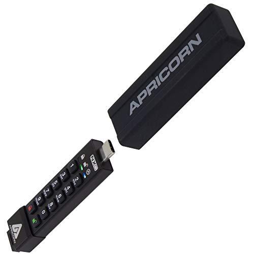 Apricorn Apricorn 32GB Aegis Secure Key 3 NXC 256-Bit Hardware-Encrypted USB 3.2 Type C Flash Drive, FIPS 140-3 Level 3 Validated (ASK3-NXC-32GB),Black