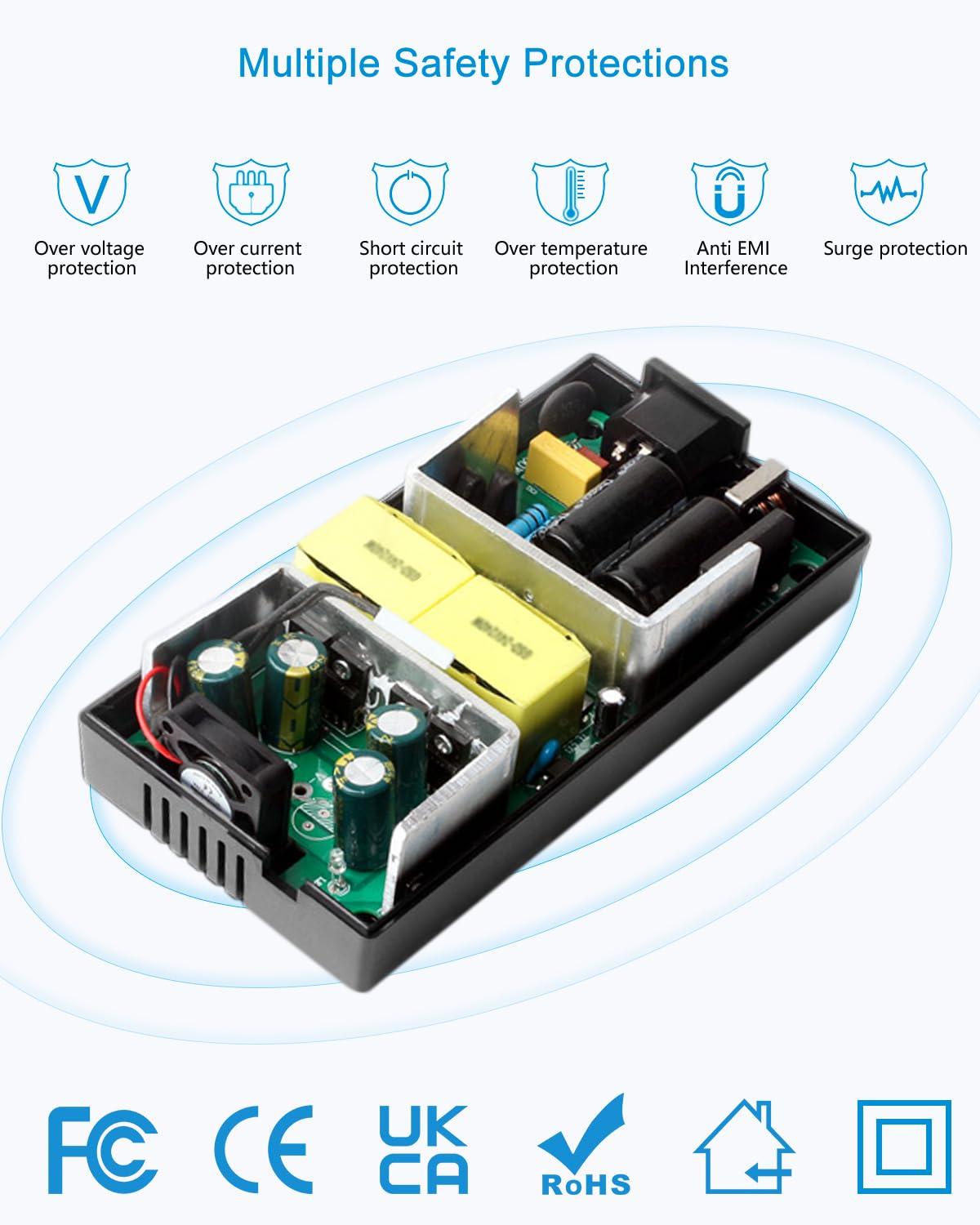ALITOVE ALITOVE 12V 15A Power Supply DC 12 Volt 15amp 180W LED Driver Power Adapter AC to DC Converter 10A 5A Low Voltage Transformer 5.5x2.5 2.1mm Barrel for DC12V Device LED Light Printer Fan Pump Camera
