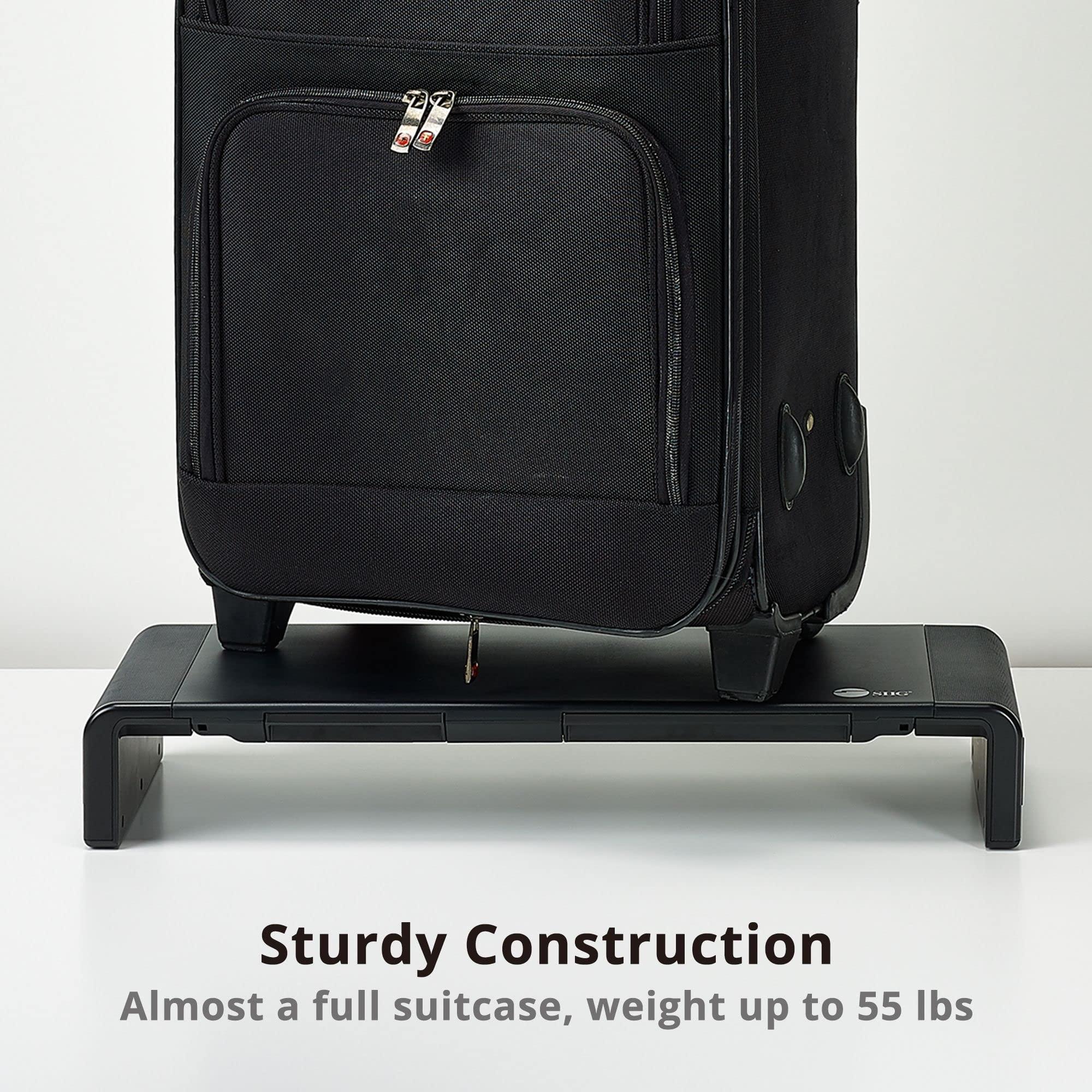 SIIG SIIG 20.5\" Monitor and Laptop Stand Riser for Desk with Phone Stand and Storage, Width Adjustable 16.5\" to 20.5\", Max Weight 55lbs, 7.87\" Depth (CE-MT2P12-S1)