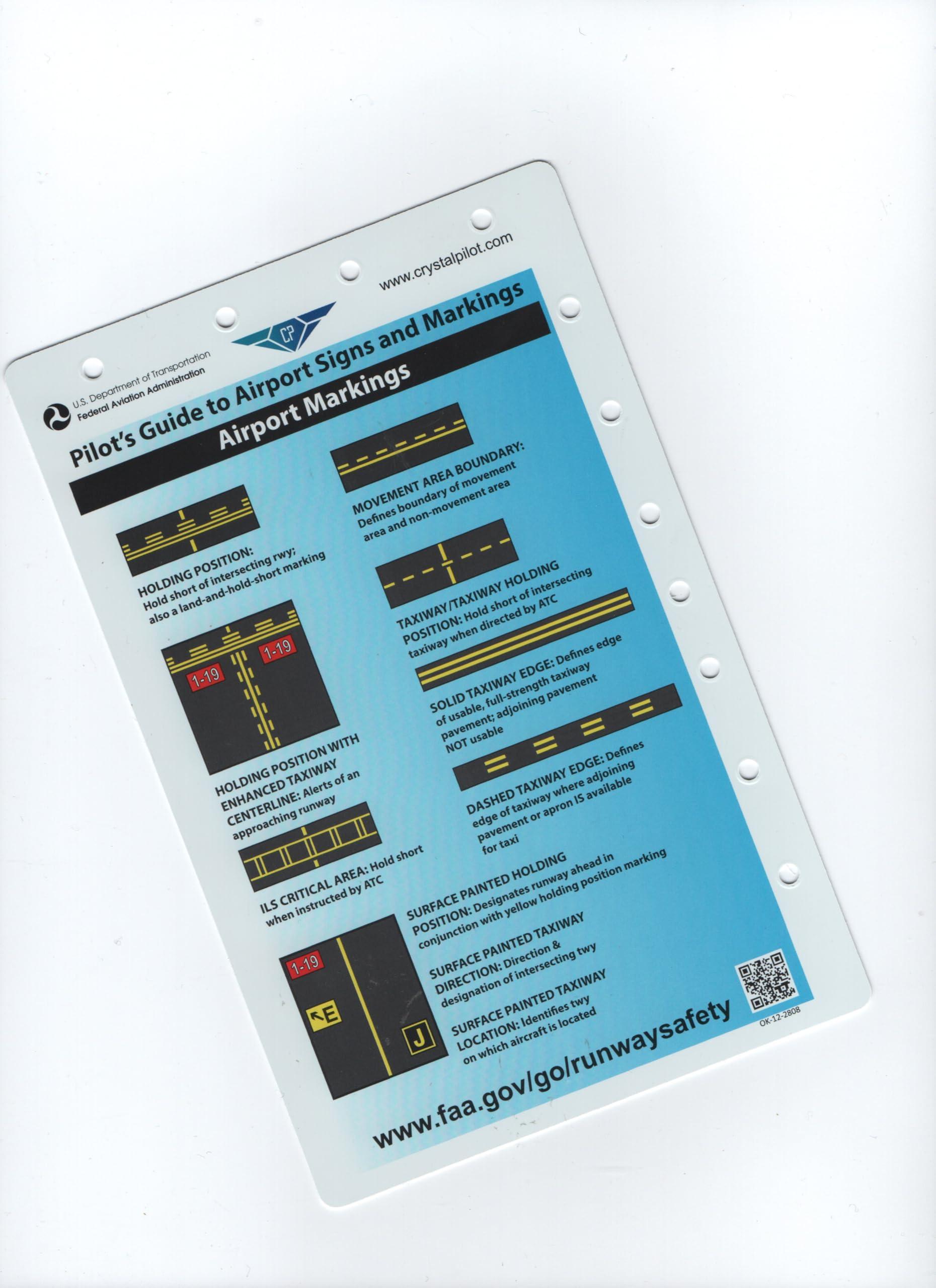 Crystal Pilot Airports Marking Cheat Sheet, Dry Erasable VFR-IFR Flight Board & VFR - IFR Planning Pack Bundle
