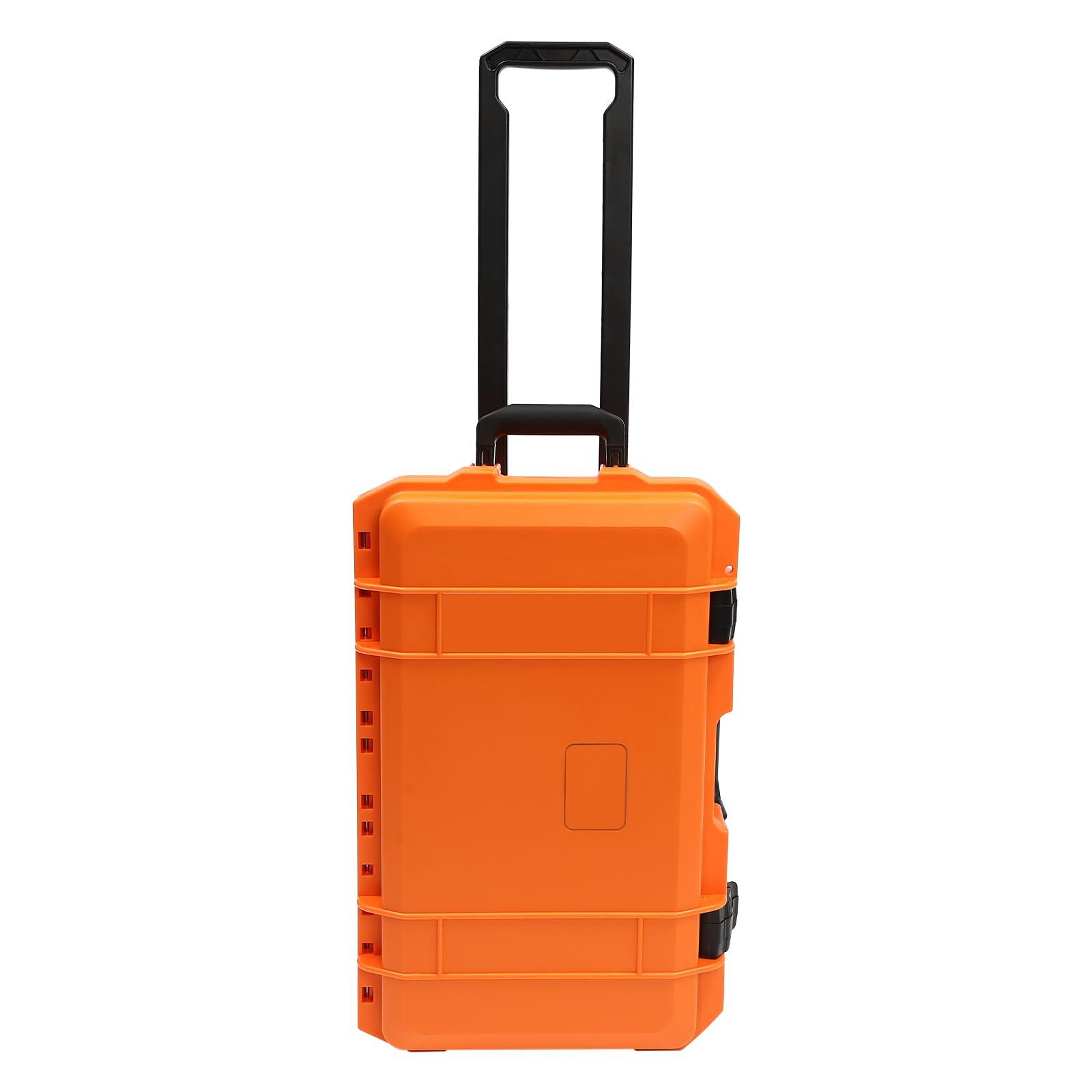 CRYBY CRYBY 22" Protective Camera Case, Protective Roller Camera Dry Storage Box Hard Camera Case with Foam, All Weather IP67 Waterproof Transport Roller Gear Camera Tools Equipment Case, Capacity 110 lbs