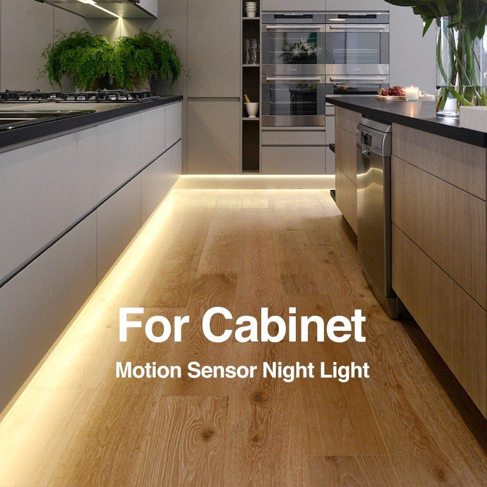 Vansky Vansky Motion Activated Bed Light, Flexible LED Strip Motion Sensor Night Light Bedside Lamp Illumination with Automatic Shut Off Timer (Warm Soft Glow)
