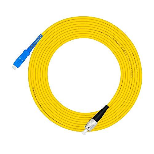 Jeirdus Jeirdus 50Meters 160ft SC to FC Fiber Optic Cable Jumper Optical Patch Cord Simplex Single-Mode 9/125 SC-FC