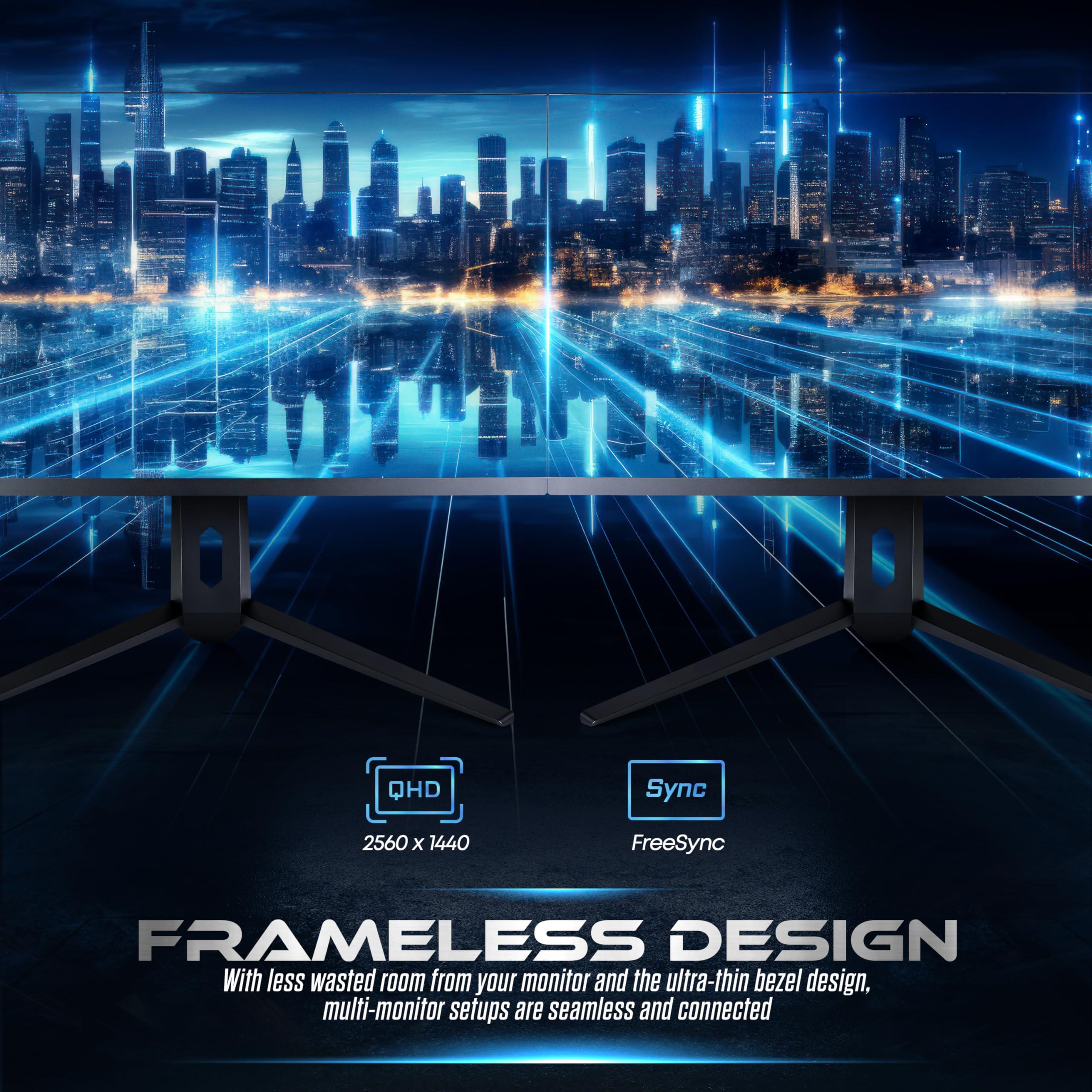 GTEK GTEK 240Hz 2K Gaming Monitor, 27 Inch Display Full WQHD 2560 x 1440P, Extreme Low Motion Blur, Fast IPS 1ms MPRT, DisplayPort/HDMI, VESA - Q2740P