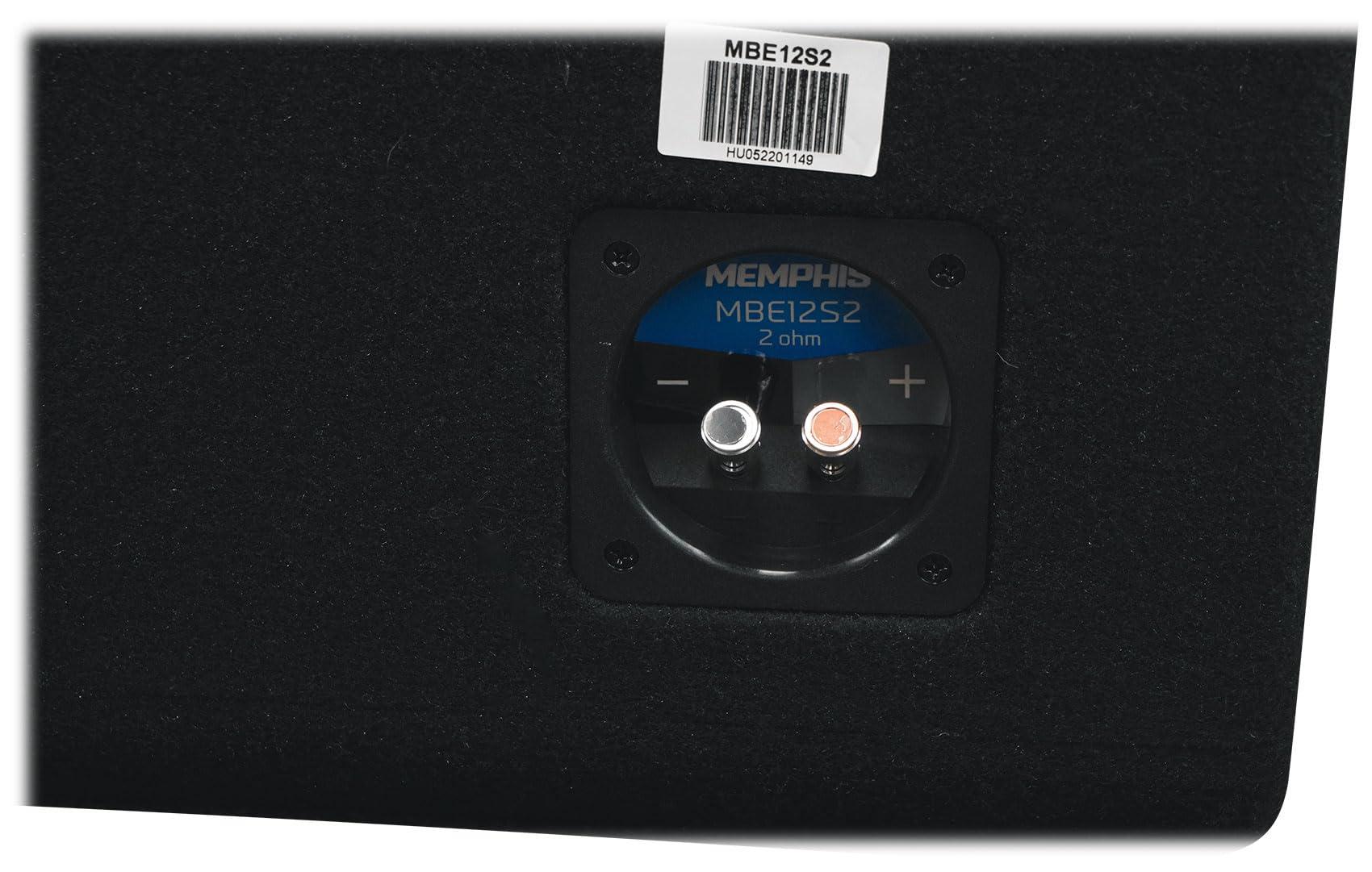 Audiosavings Audiosavings Bundle: Memphis Audio MBE12S2 MB Loaded Subwoofer Enclosure 2 Ohm Car Sub Bundle with Rockville RPB2-BLACK Handheld Wireless Portable Bluetooth Speaker Great Sound (2 Items)