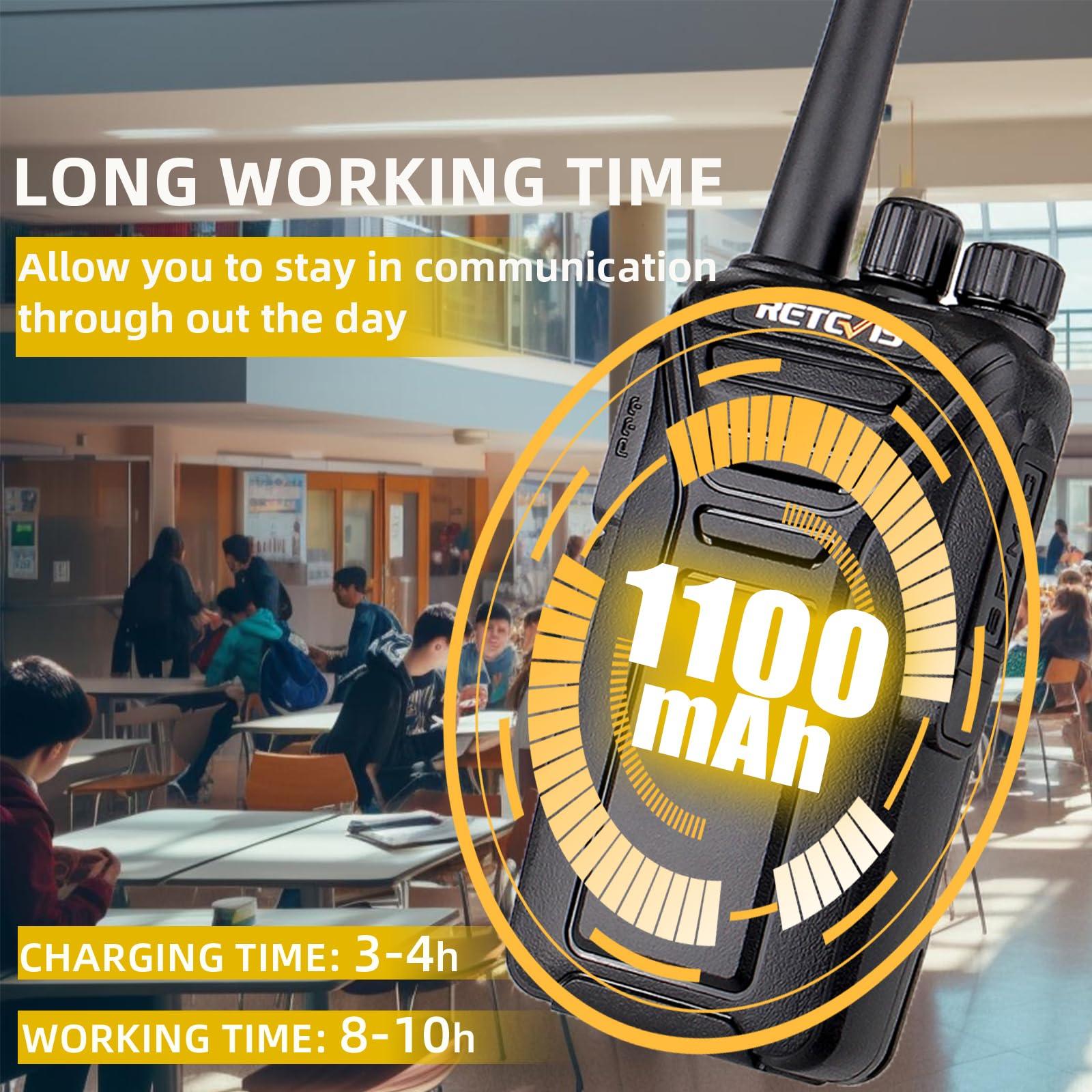 Retevis Retevis RT27 Walkie Talkies(6 Pack) Bundle with Six Way Charger(2 Pack), Heavy Duty Two Way Radios for Adults, VOX Hands Free, Local Alarm, Rugged 2 Way Radio with Six-Way Charger