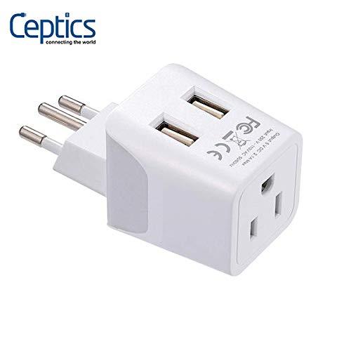 Ceptics Brazil Travel Adapter Bundle by Ceptics - Type N - Charge Multiple Devices at Once - USA to Brazil - Multipack - for Your Cell Phones, Tablets, iPhone, Camera