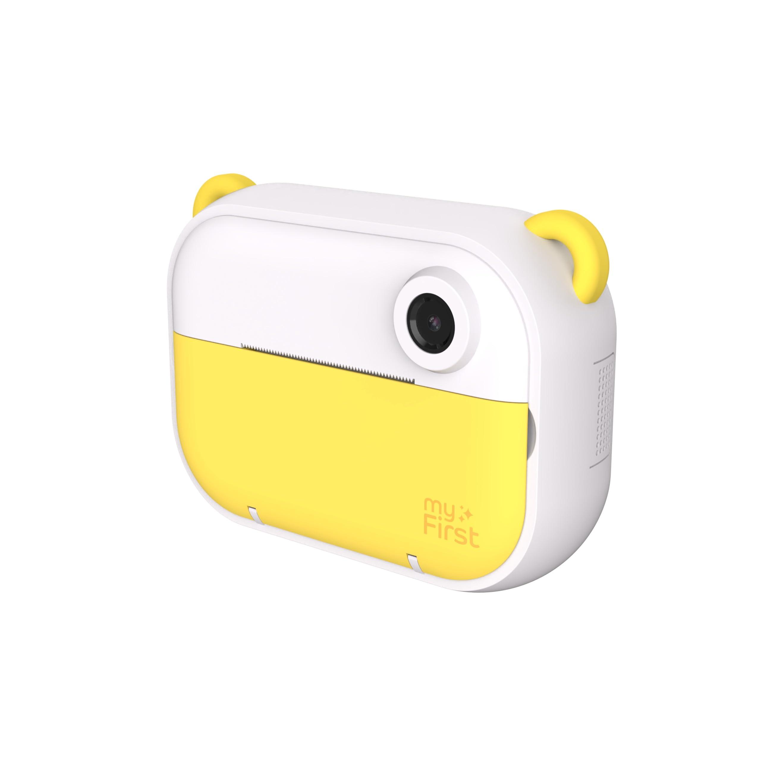 Oaxis myFirst Camera Insta Wi - Kids Digital Camera Instant Print, Label Maker, Unlimited Printing, 12MP Photos 1080P Video and Selfie Lens, Memory Card, Neck Lanyard, for Kids 3-12 (Yellow)