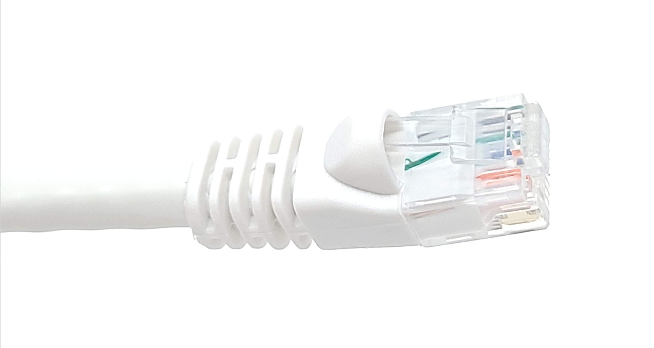 MICRO CONNECTORS Micro Connectors 25 Feet Cat6 Molded Snagless RJ45 UTP Networking Patch 24AWG Cable (White) (E08-025W)
