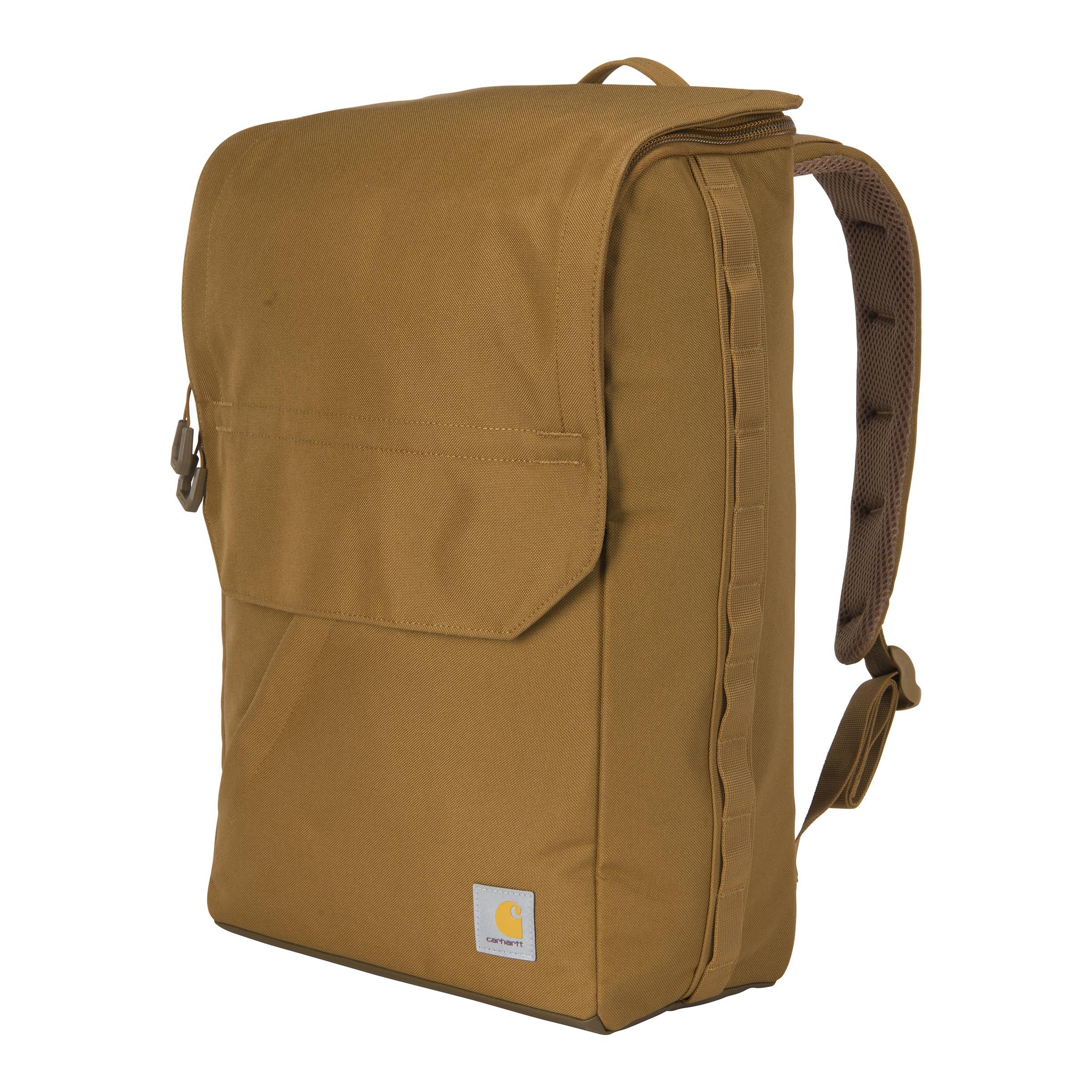 Carhartt Carhartt 21L Top-Load Backpack, Durable Water Resistant Coated Canvas Base W/ 17" Laptop Sleeve, Brown, One Size