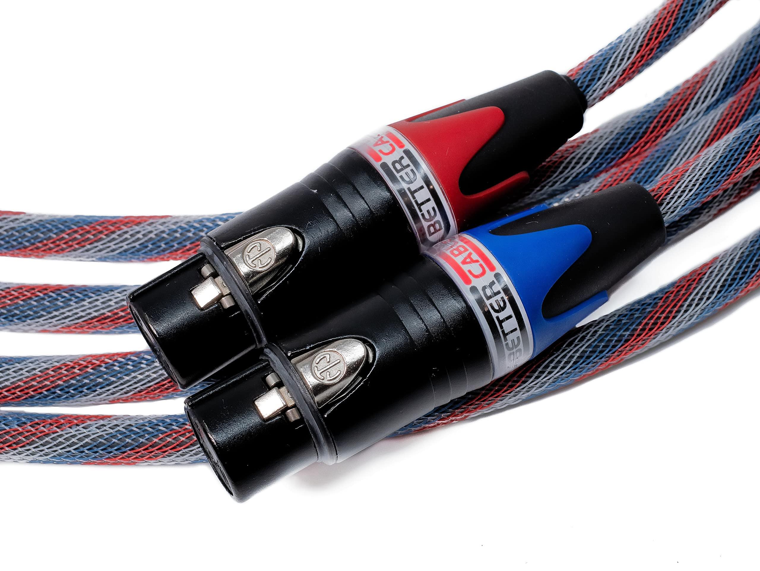 BETTERCABLES.COM Better Cables BETTERCABLES.COM Silver Serpent Patriot Edition Balanced XLR Audiophile Audio Cables (Pair - 2 Cables) - High-End, High-Performance, Silver/Copper Hybrid, Low-Capacitance - 15 Feet