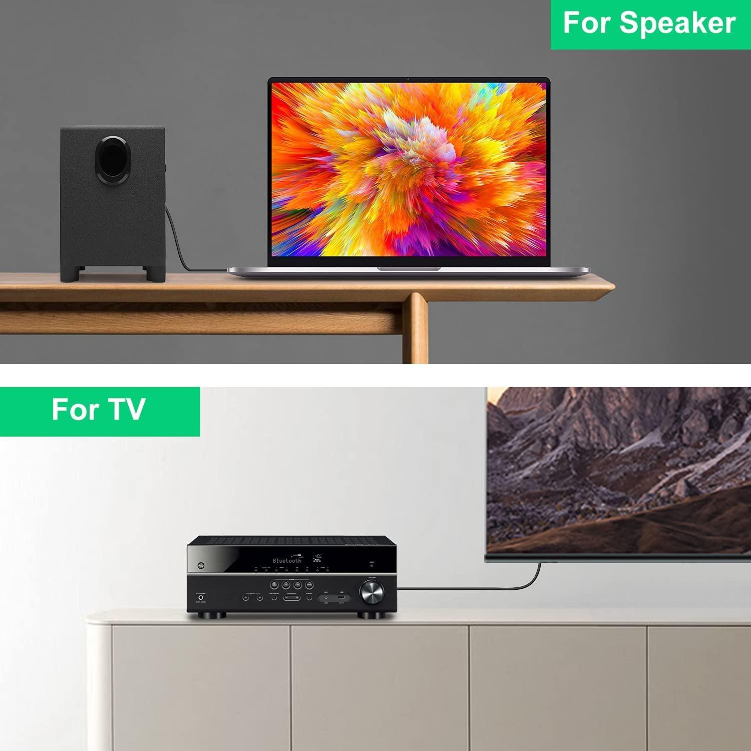 J&D J&D Dual 1/4" TS to 2RCA Cable Bundle with RCA to 3.5mm Adapter Cable, 6 Feet