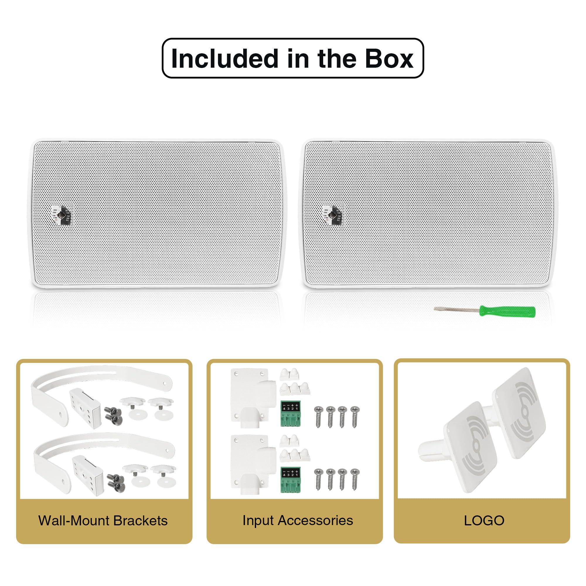 Sound Town Sound Town Pair of 6.5" Weather-Resistant Surface-Mount Speaker, Indoor/Outdoor, 70V/100V/8ohm, for Home & Commercial Installation, White (TARVOS-65W-PAIR)
