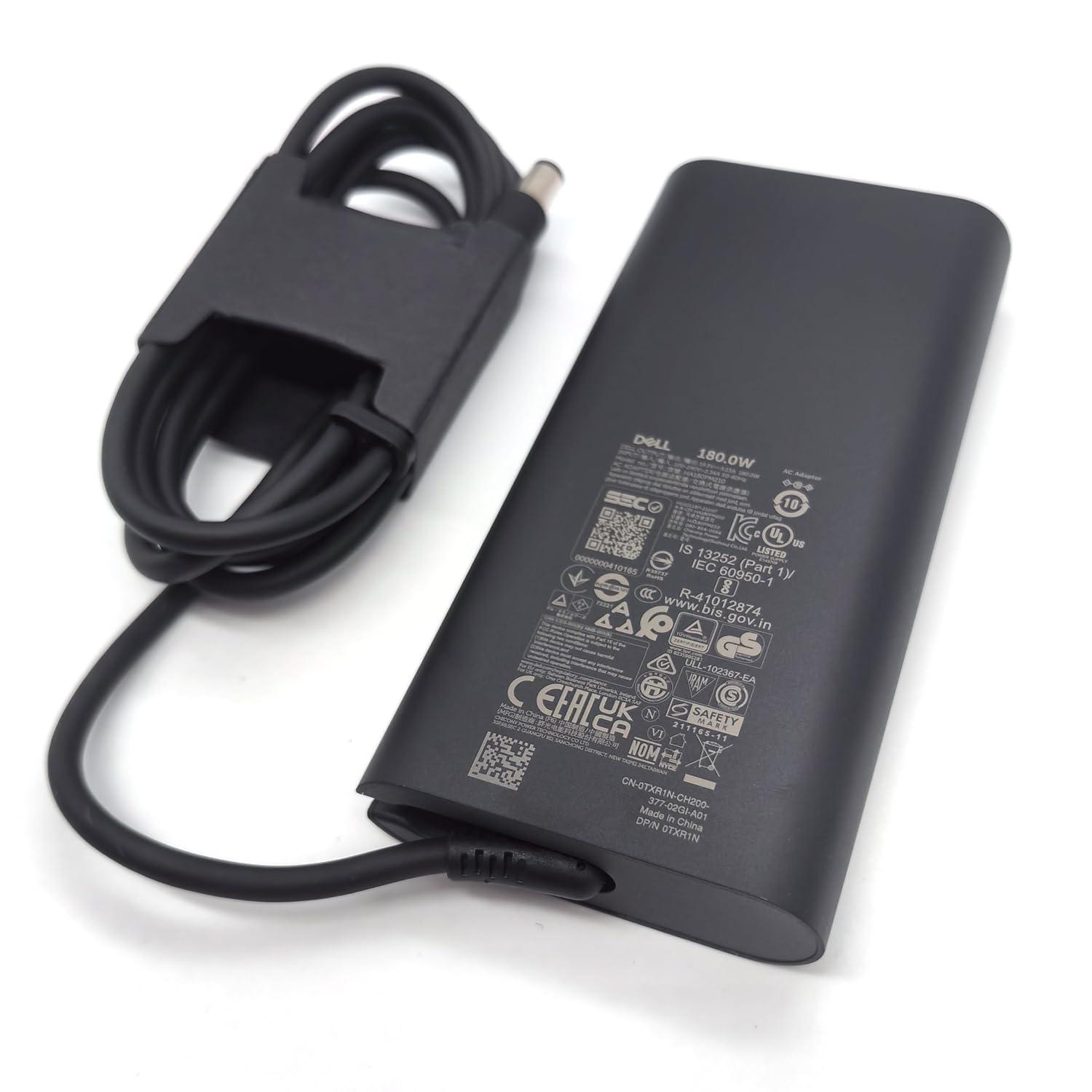 Dell Dell 180W Barrel 7.4mm GAN Laptop Charger, Precision 7680 7670 7770 7780 AC Adapter, Black, HA180PM210