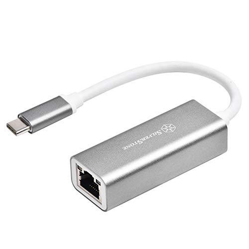 SilverStone Technology USB 3.1 Type-C Gen1 to RJ45 Gigabit Ethernet Network Adapter, Charcoal
