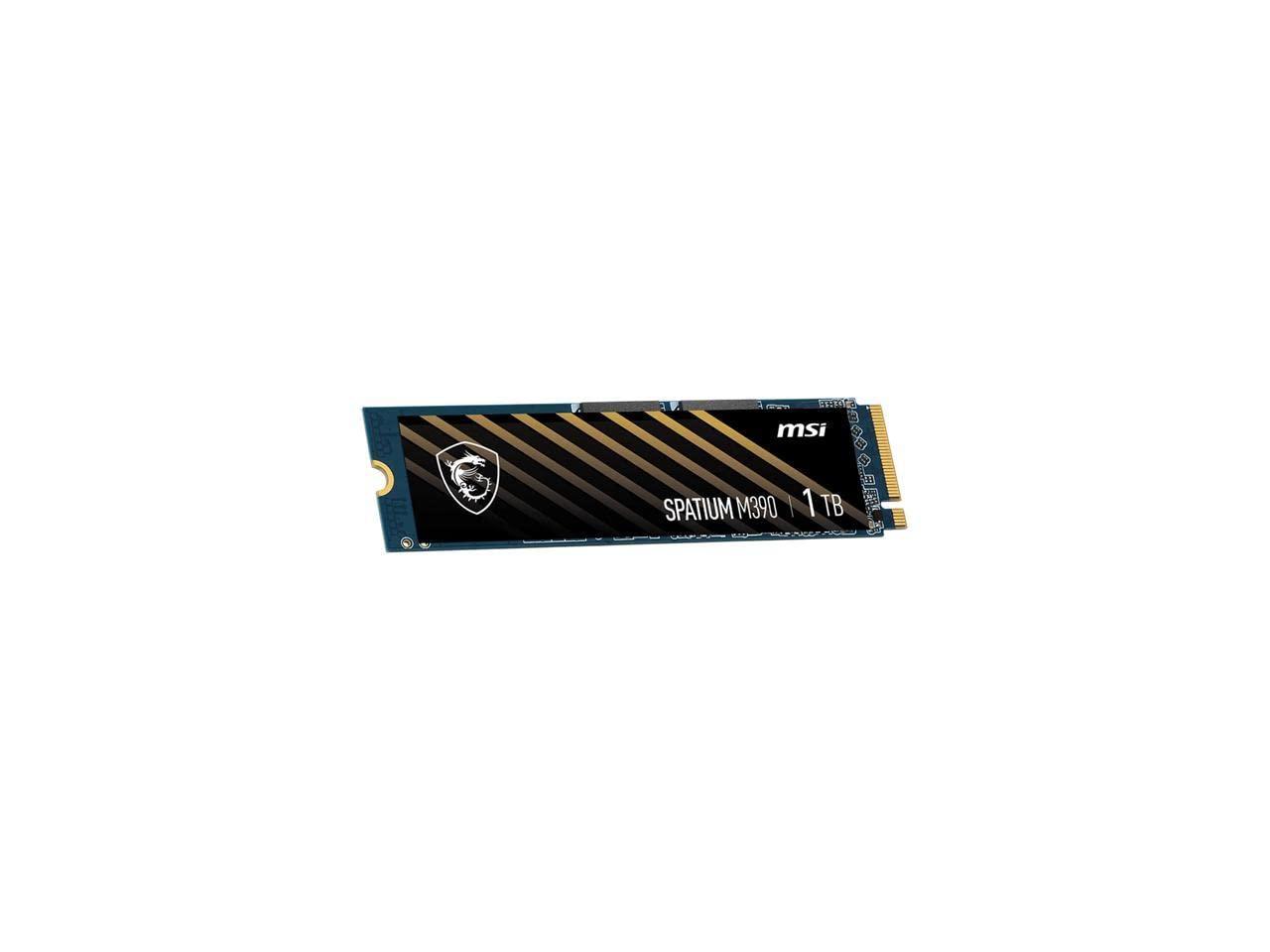 MSI MSI SPATIUM M390 NVMe M.2 1TB Internal Gaming SSD PCIe Gen3 up to 3300MB/s 3D NAND Up to 1200 TBW