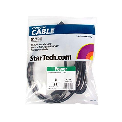 StarTech StarTech.com 10ft (3m) Power Extension Cord Splitter, C14 to 2x C13, 13A 250V, 16AWG, Computer Power Cord Extension, IEC 320 C14 to 2x C13 AC Extension Cable for Power Supply, UL Listed (PXT100Y)