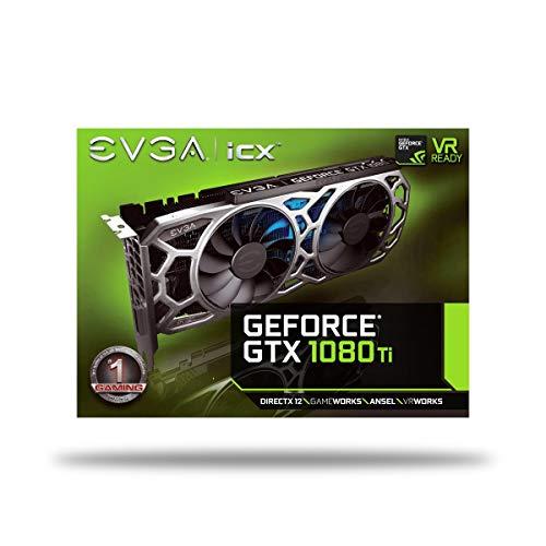EVGA EVGA GeForce GTX 1080 Ti SC2 Gaming, 11GB GDDR5X, iCX Technology - 9 Thermal Sensors & RGB LED G/P/M, Asynch Fan, Optimized Airflow Design Graphics Card 11G-P4-6593-KR (Renewed)