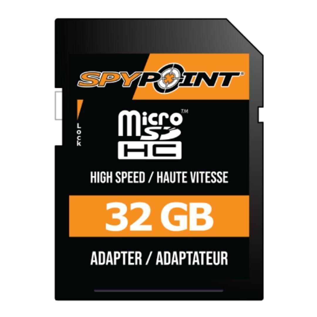 SPYPOINT SPYPOINT 32GB Micro SD Memory Card Trail for Cameras | Adapter Media Storage for Trail and Game Cameras Designed | Used in Hunting and Trail Cams (Class 10 Speed)