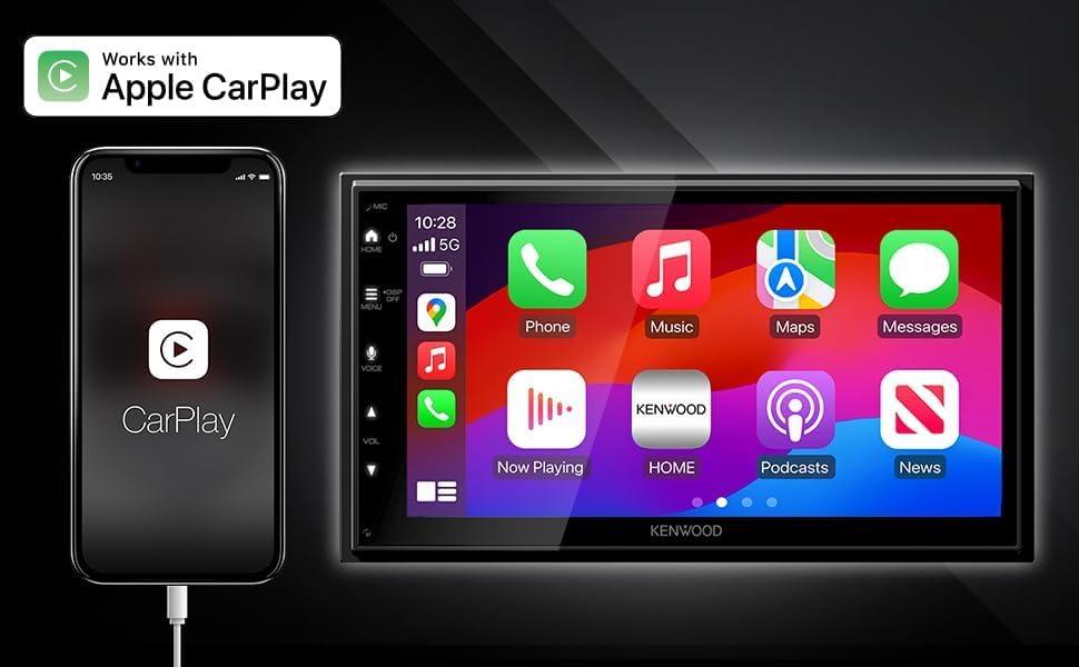Kenwood KENWOOD DMX4710S Digital Car Stereo (50W x 6-Ch), Apple CarPlay & Android Auto Compatible, Bluetooth-Enabled Head Unit with 6.8" LCD Display | Plus KENWOOD CMOS-230LP Universal Backup Camera