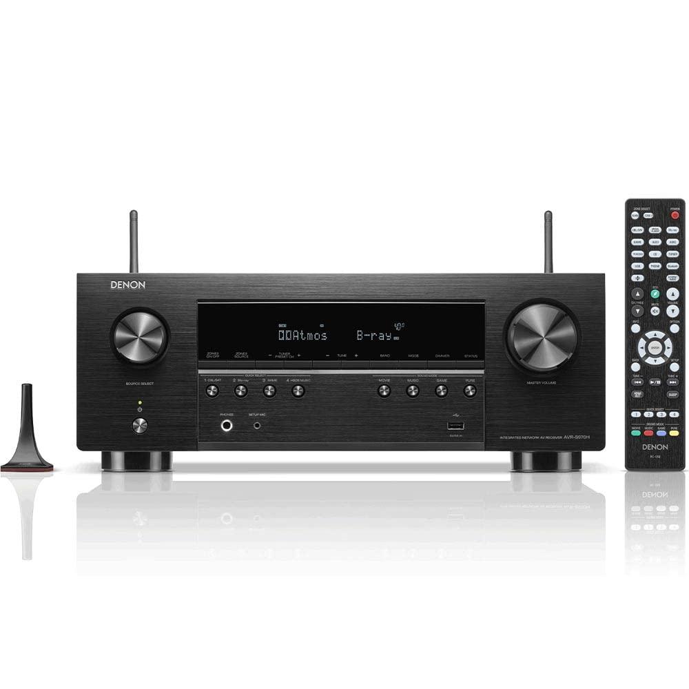 Denon Denon AVR-S970H 8K Ultra HD 7.2 Channel (90Watt X 7) AV Receiver 2022 Model - Built for Gaming, Music Streaming, 3D Audio & Video, Alexa + HEOS, Black (Renewed)
