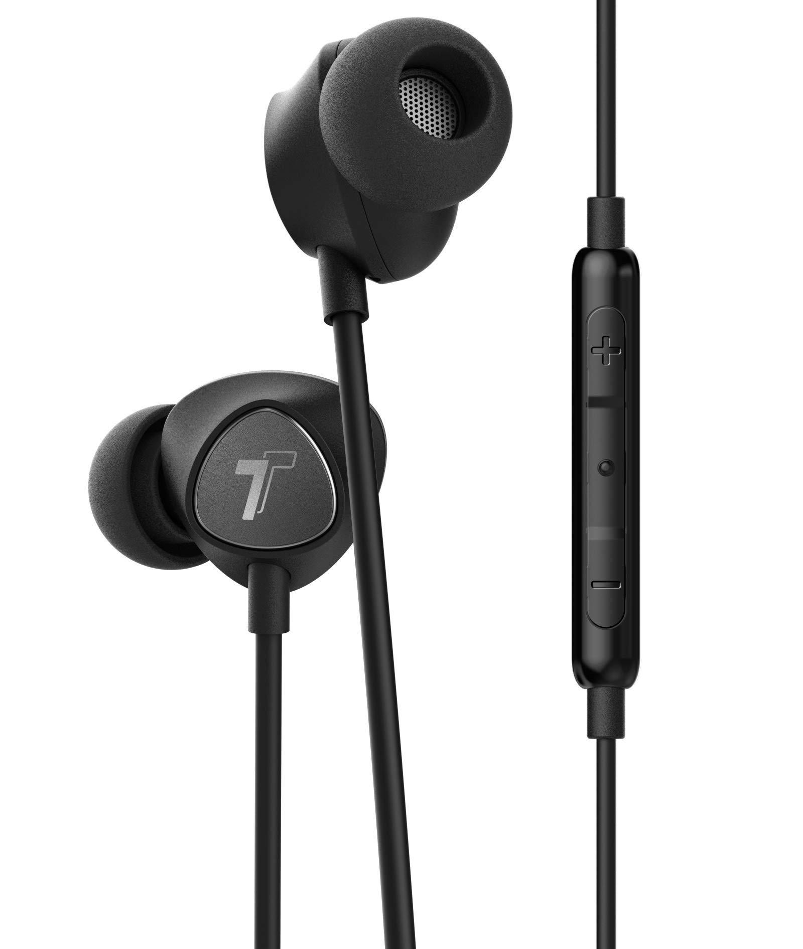 Encased Thore Wired iPhone Headphones with Lightning Connector Earphones - MFi Certified by Apple Earbuds Wired in-Ear Microphone and Volume Remote for iPhone (Black)