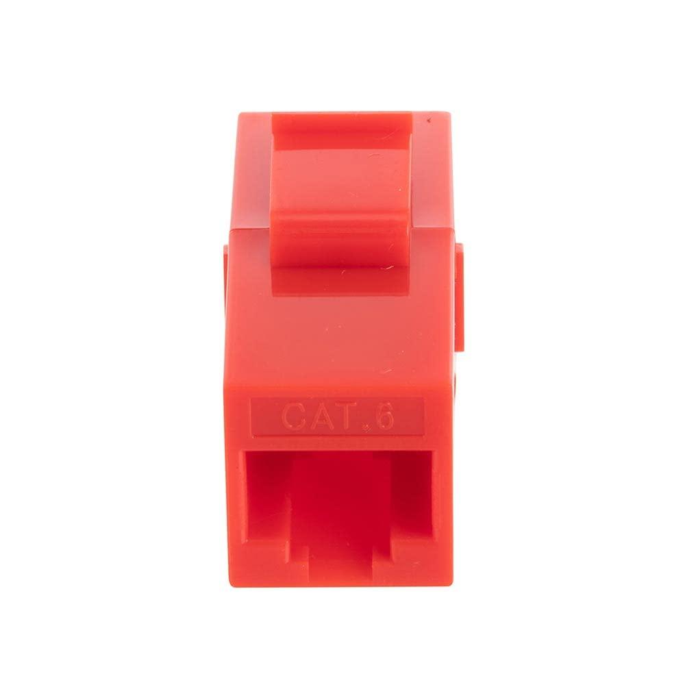 NavePoint NavePoint CAT6 UTP Inline Keystone Coupler, 15 Pack, Red