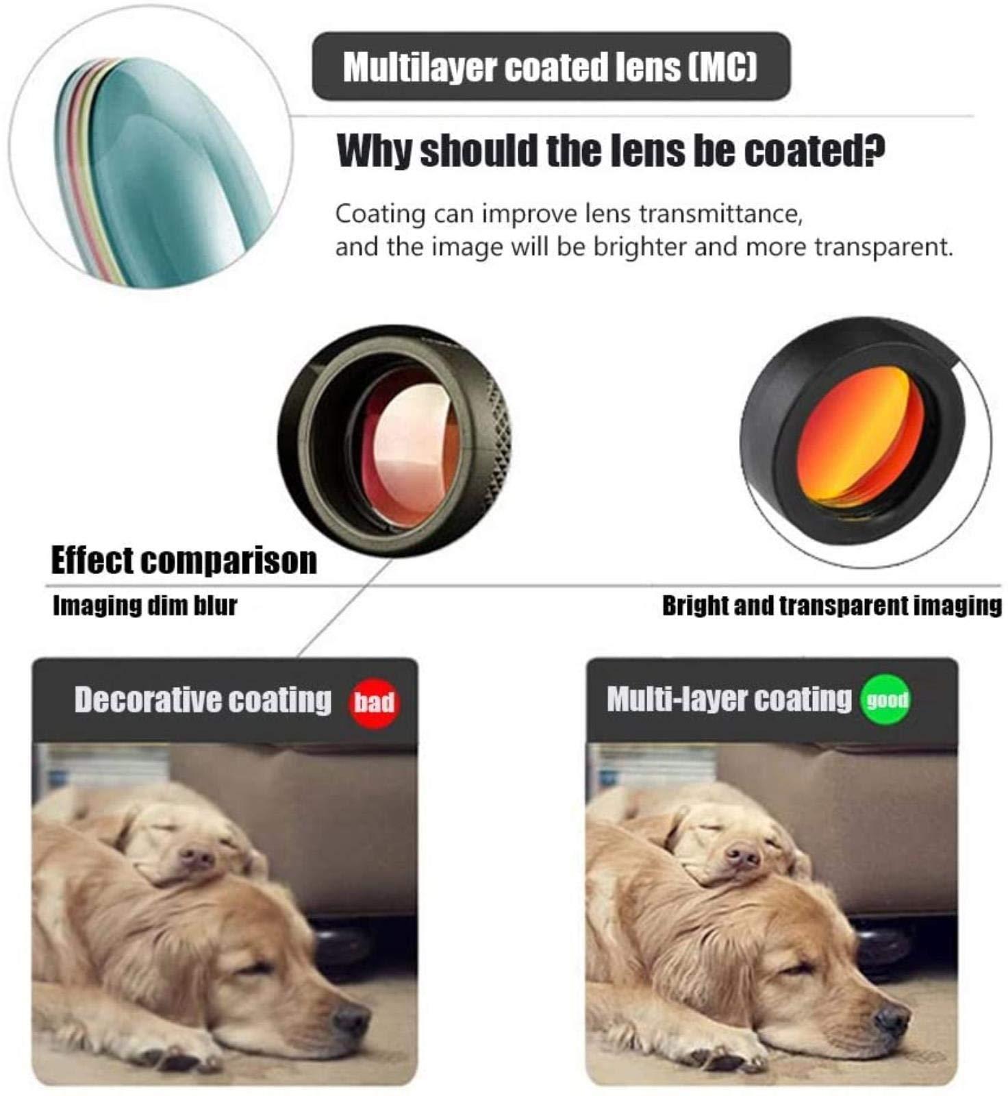 DirectNine Basics DirectNine Basics Monocular Telescope, Spotting Scope Telescope,60x60 Double Cylinder with Coordinate Low Light Binoculars High Power Double Red Film 10 Times Wide Angle Travel Outdoor