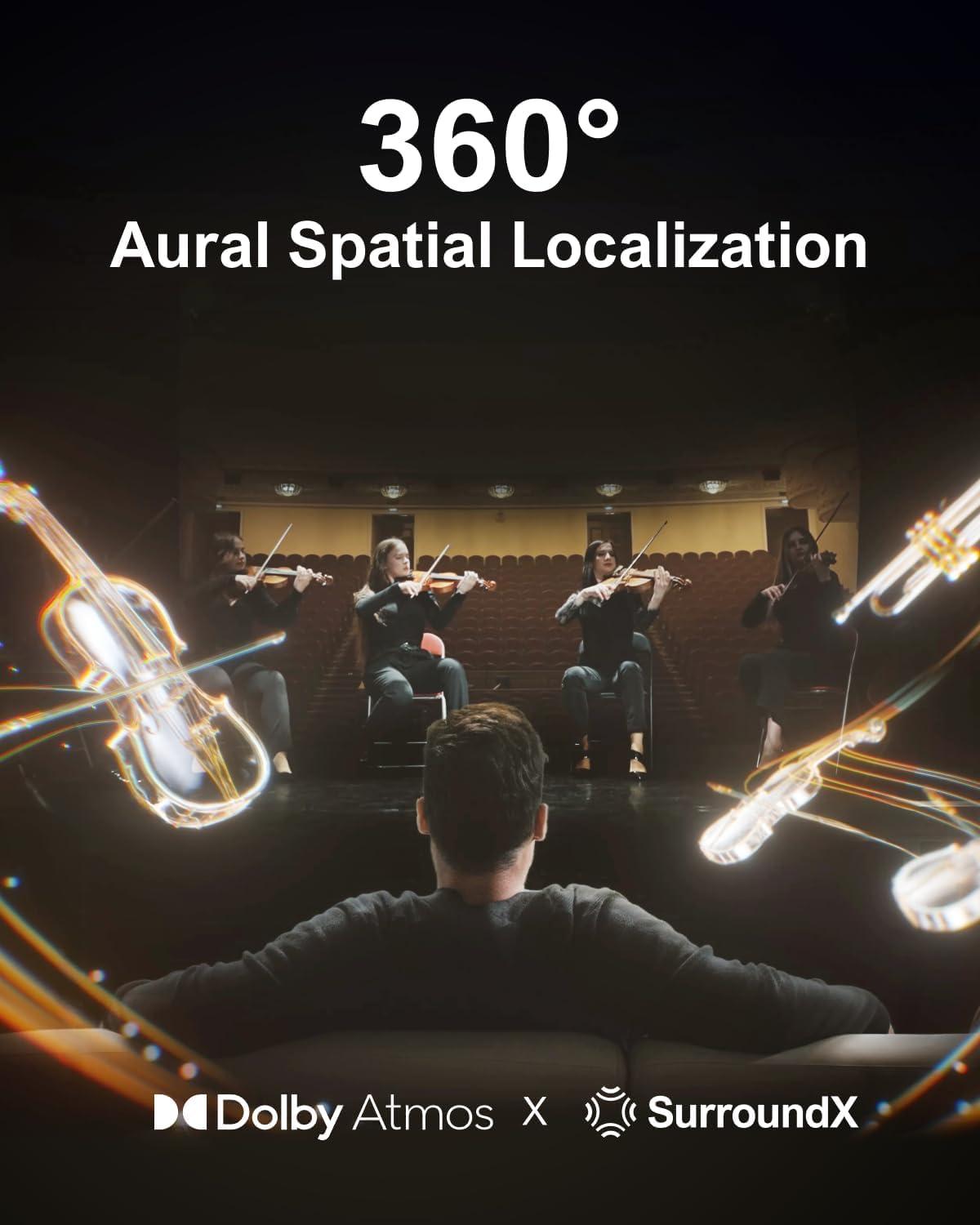 ULTIMEA ULTIMEA 7.1Ch Soundbar with Dolby Atmos, APP Control, Surround Sound System for TV, 4 Wired Surround Speakers, Sound Bar for TV with 6.5" Wireless Subwoofer, Soundbar for TV, Poseidon D80 Upgraded