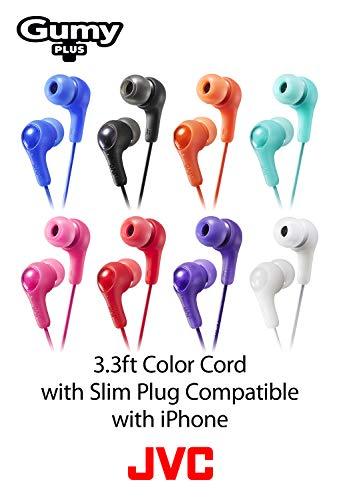 JVC JVC Gumy in Ear Earbud Headphones, Powerful Sound, Comfortable and Secure Fit, Silicone Ear Pieces S/M/L - HAFX7P Pink, 1 Count (Pack of 1)