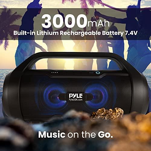 Pyle Pyle Wireless Portable Bluetooth Boombox Speaker - 500W 2.0CH Rechargeable Boom Box Speaker Portable Barrel Loud Stereo System with AUX Input/USB/SD/Fm Radio, 3" Subwoofer, Voice Control - PBMWP185