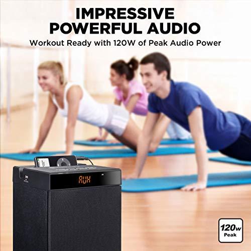 GOgroove GOgroove Bluetooth Tower Speaker with Subwoofer Built in - Floorstanding Home Speaker with Powerful Bass and Dual Drivers, 120W Peak Power, MP3 3.5mm Aux, USB 2.0 Port Flash Drive, FM Radio (Single)