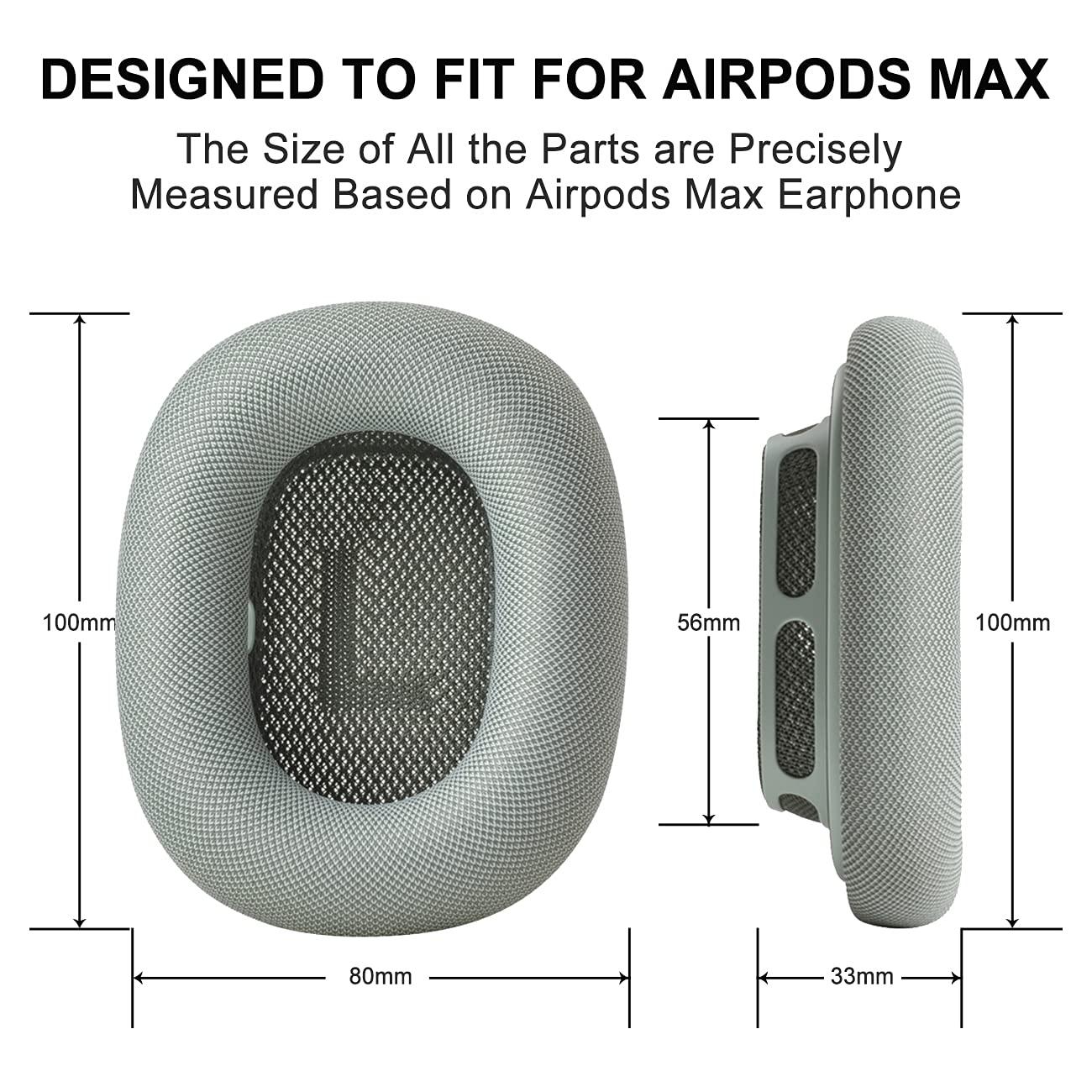 XINRUISEN XINRUISEN Replacement Earpads for Airpods Max, Ear Cushions Replacement for Airpod Max Headphone, Ear Pads Cover with Durable Mesh Fabric & Memory Foam, Comfortable and Easy Installation-Green