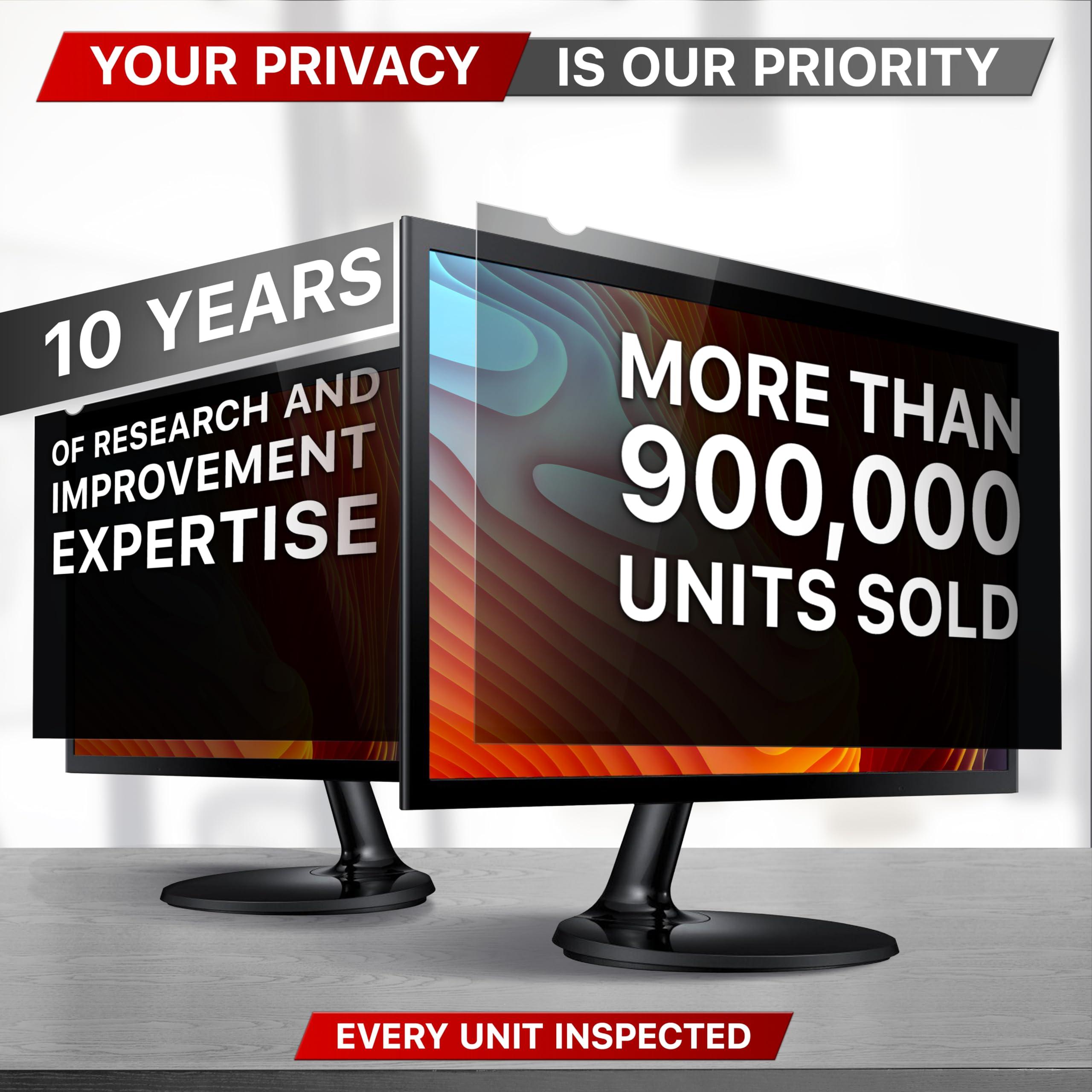 VINTEZ VINTEZ 1 Pack 24\" 16:9 and 1 Pack 23.6\" 16:9 Computer Privacy Screen Filter for Widescreen Monitor and Laptop - Anti-Glare - Data Confidentiality Shield - Privacy Screens Bundle