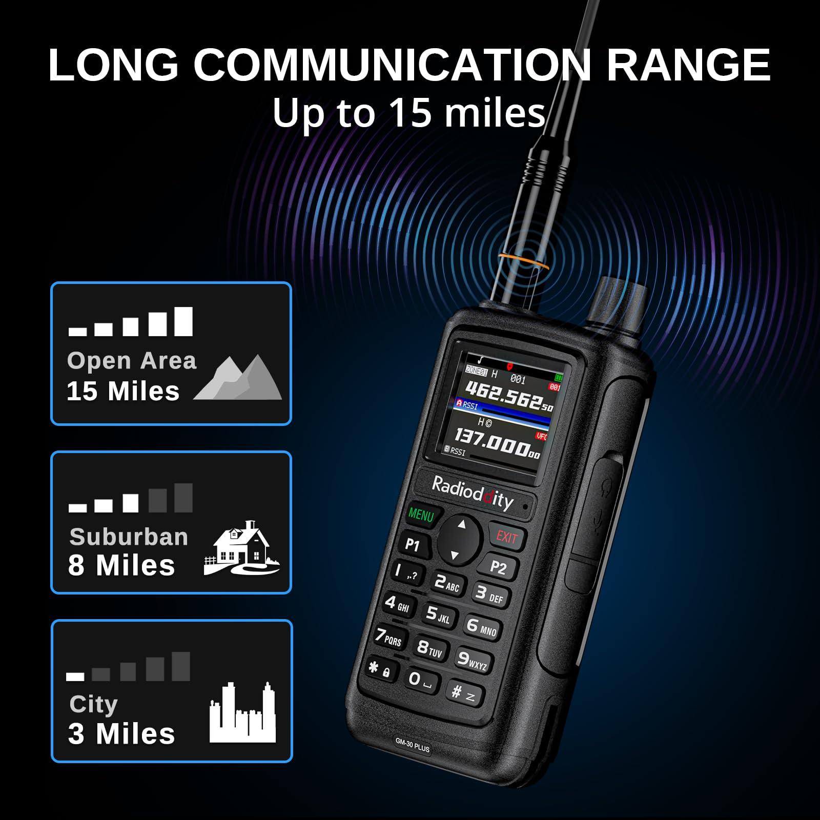 Radioddity Radioddity GM-30 Plus GMRS Handheld Radio + Radioddity RS22 Remote Speaker Mic with Clear Sound + Radioddity PC002 USB Programming Cable CH340C Chip