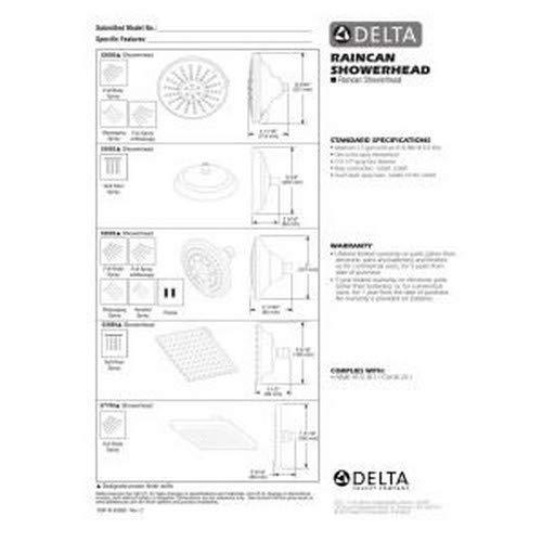 DELTA FAUCET Delta Faucet 3-Spray Touch-Clean Shower Head, Champagne Bronze 52680-CZ