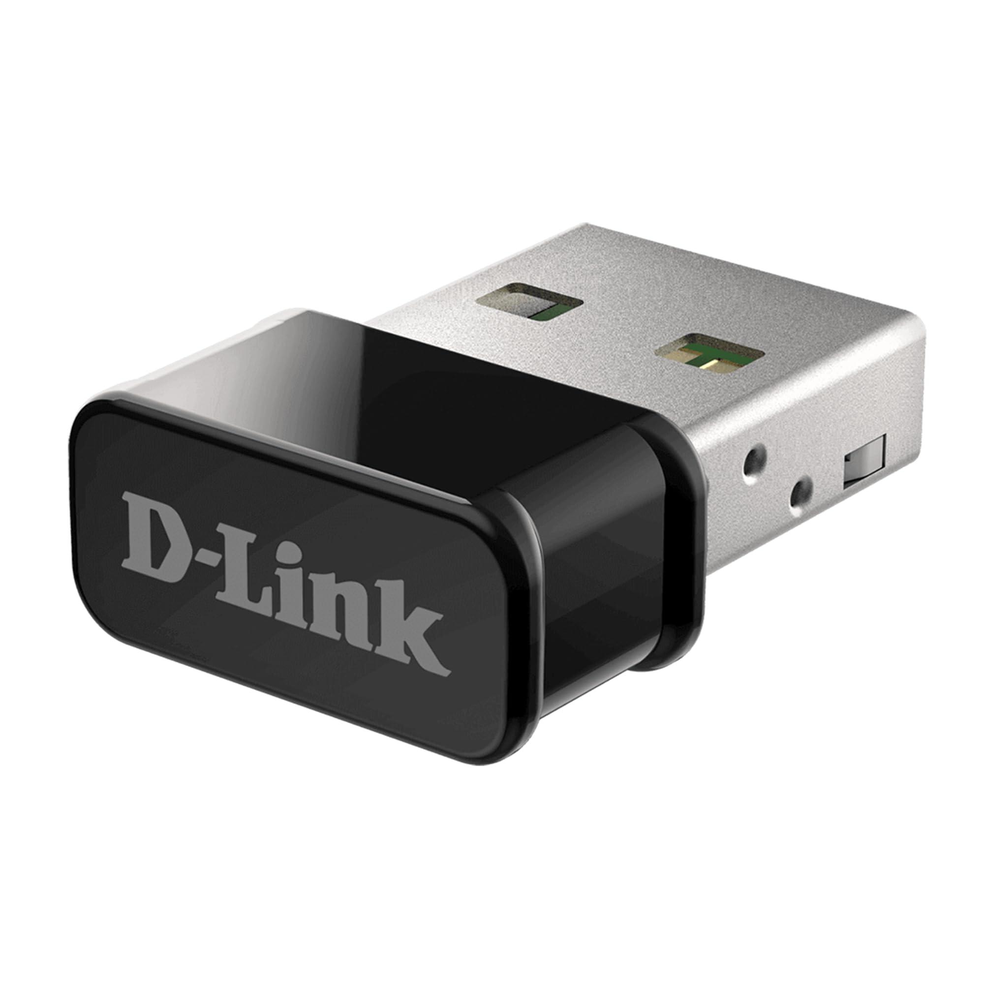 D-Link D-Link USB WiFi Adapter Dual Band AC1300 Wireless Internet for Desktop PC Laptop Gaming MU-MIMO Windows Mac Linux Supported (DWA-181-US)