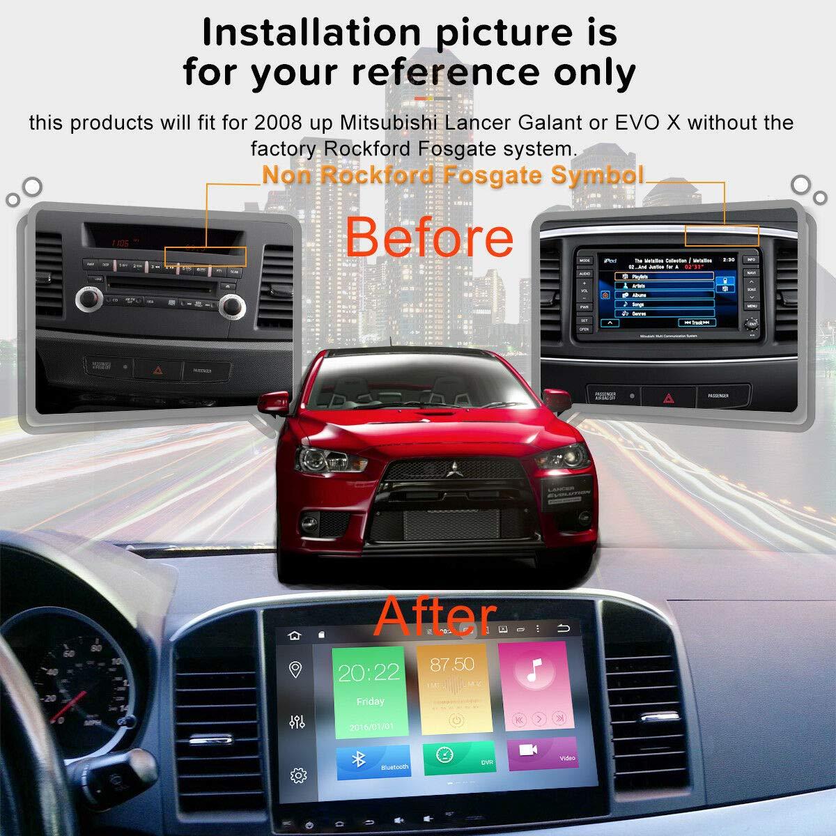 SYGAV SYGAV Android 10.0 Car Stereo for 2008-2017 Mitsubishi Lancer EVO X Without OEM Rockford/GPS Navigation Radio Head Unit