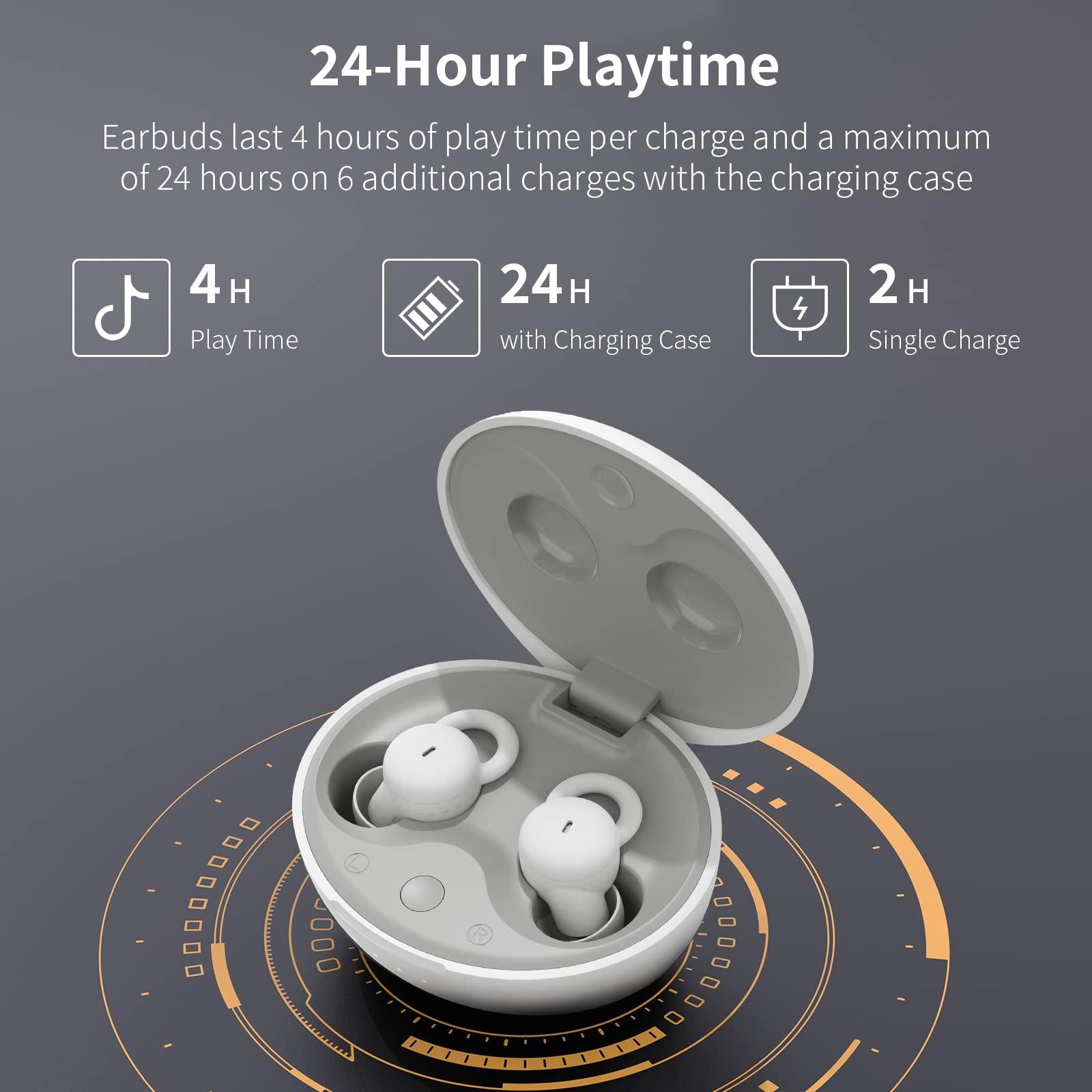 wedoking Small Sleep Earbuds Comfortable Sleeping Headphones for Side Sleeper Noise Blocking Bluetooth Sleepbuds in-Ear Soft Mini Invisible Buds for Working